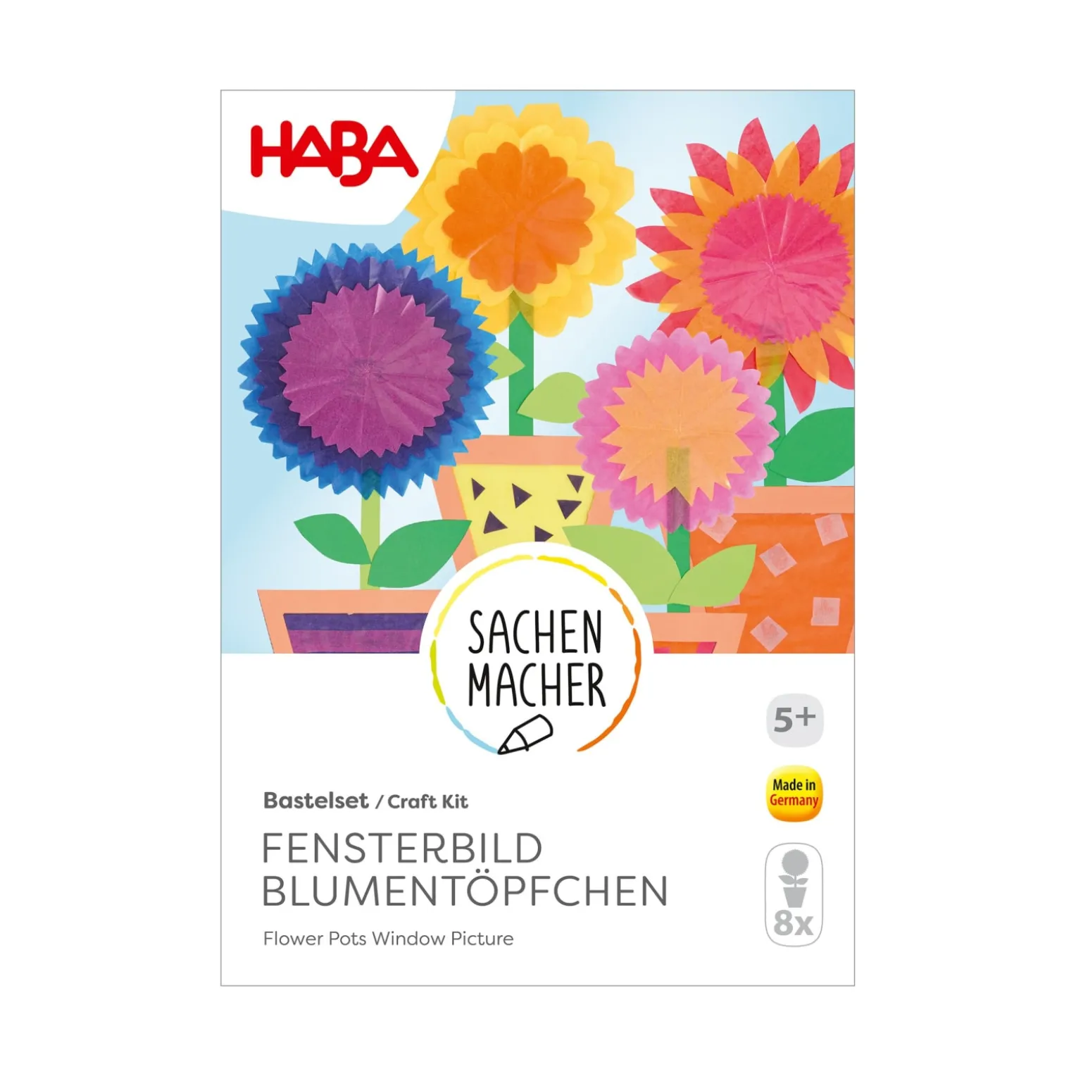 Bastelset – Fensterbild Blumentöpfchen