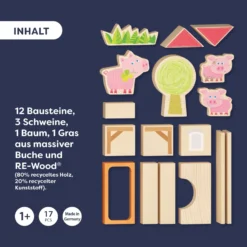 Bausteinwelt, My 1st Block World – Ferkelstall Kalle, ab 1 Jahr