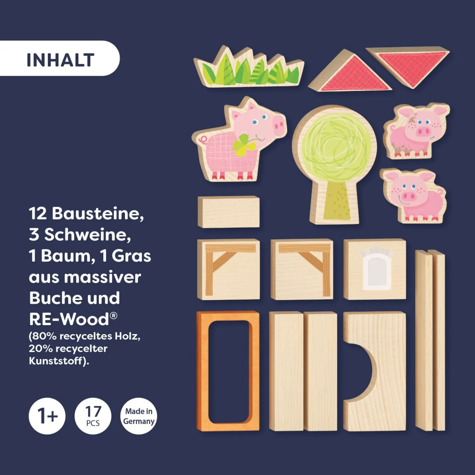 Bausteinwelt, My 1st Block World – Ferkelstall Kalle, ab 1 Jahr