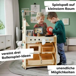 Creative Play 3 in 1 – Spielküche, Kaufladen & Werkstatt für Kinder