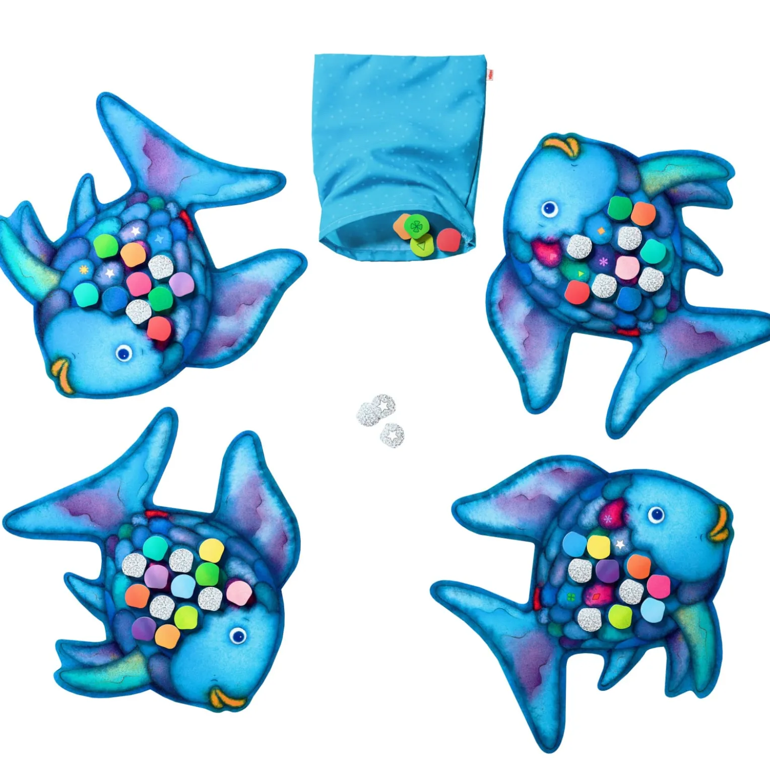 Der Regenbogenfisch – Glitzer-Bingo, Farbenspiel, ab 3 Jahren