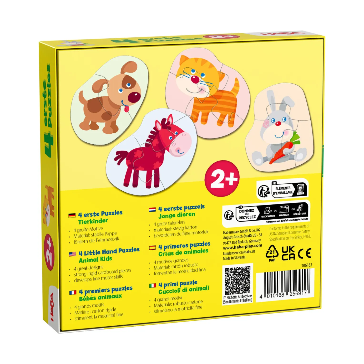 4 erste Puzzles – Tierkinder