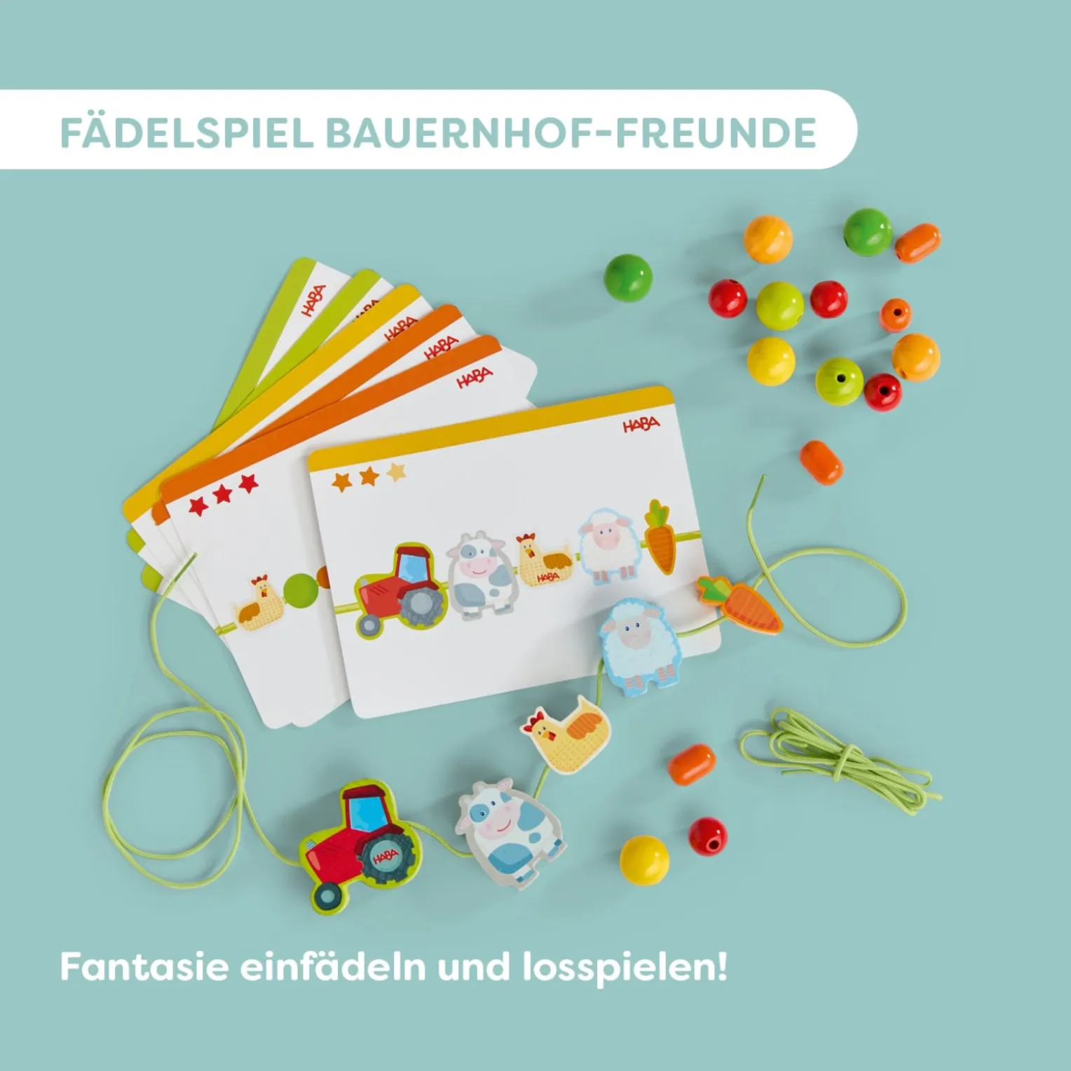Fädelspiel Bauernhof-Freunde