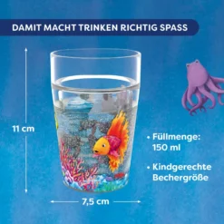Glitzerbecher, Der Regenbogenfisch, Kinderbecher, BPA-frei