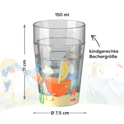 Glitzerbecher, Pinguin, Kinderbecher mit Schütteleffekt, BPA-frei