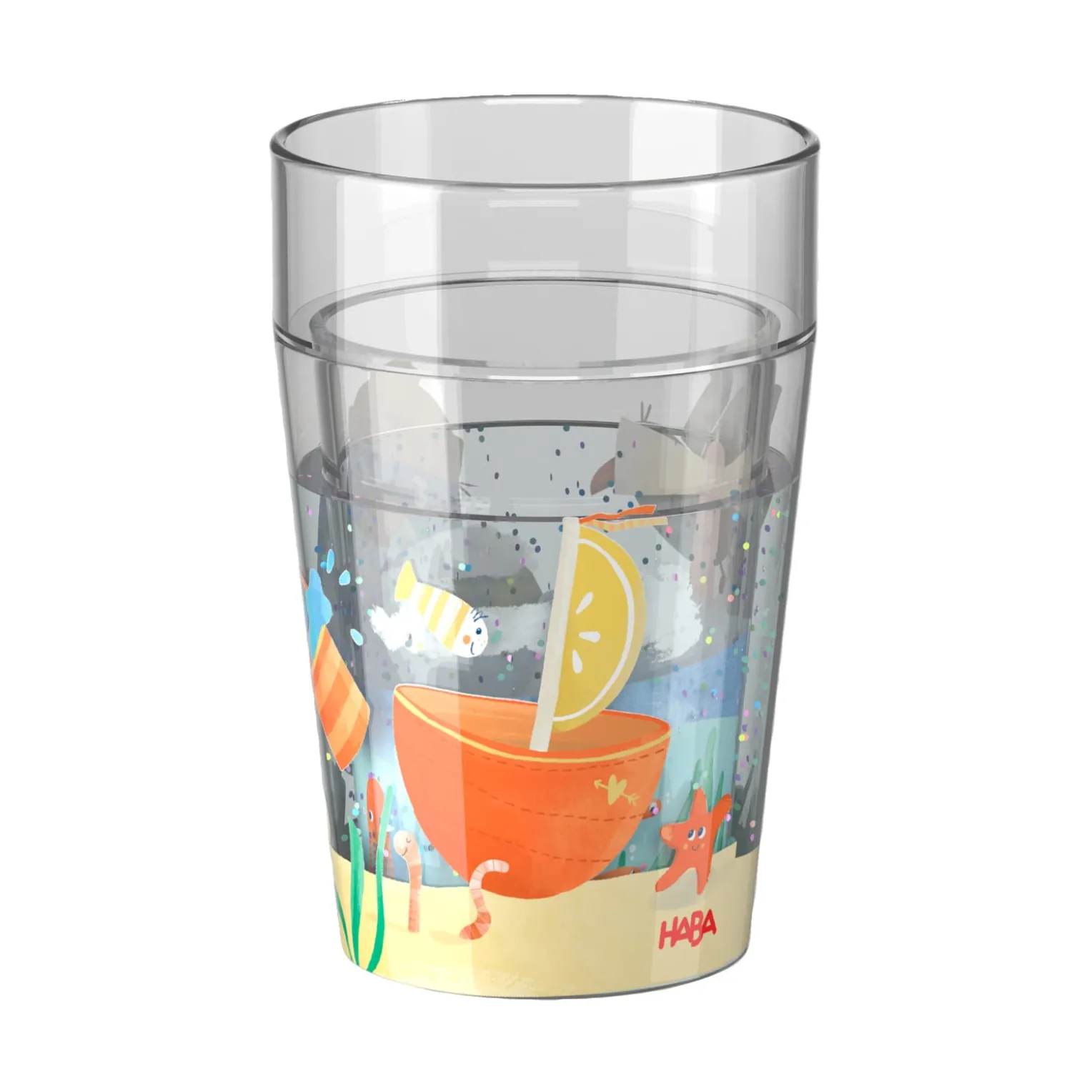 Glitzerbecher, Pinguin, Kinderbecher mit Schütteleffekt, BPA-frei