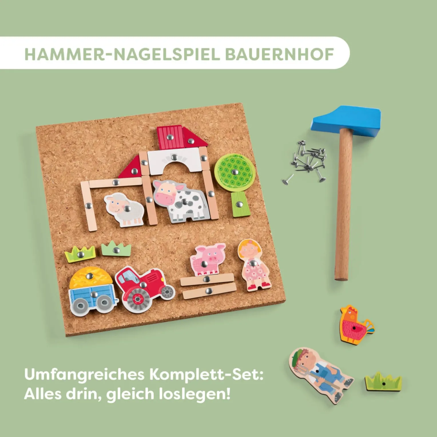 Hammer-Nagelspiel Bauernhof