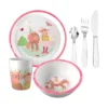 Kindergeschirr-Set Prinzessin, Kindergeschirr mit Besteck, 6-teilig