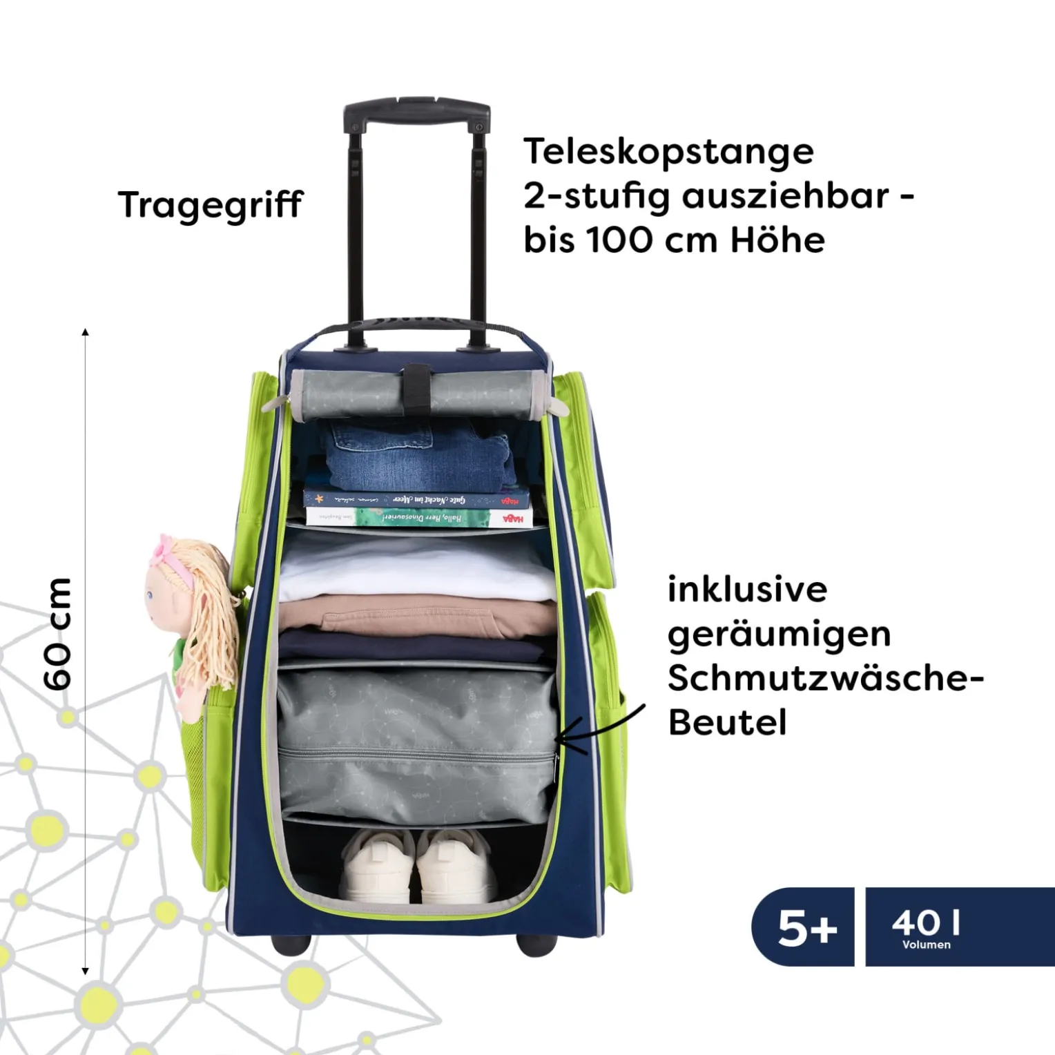 Kinder-Schranktrolley, 2 Rollen