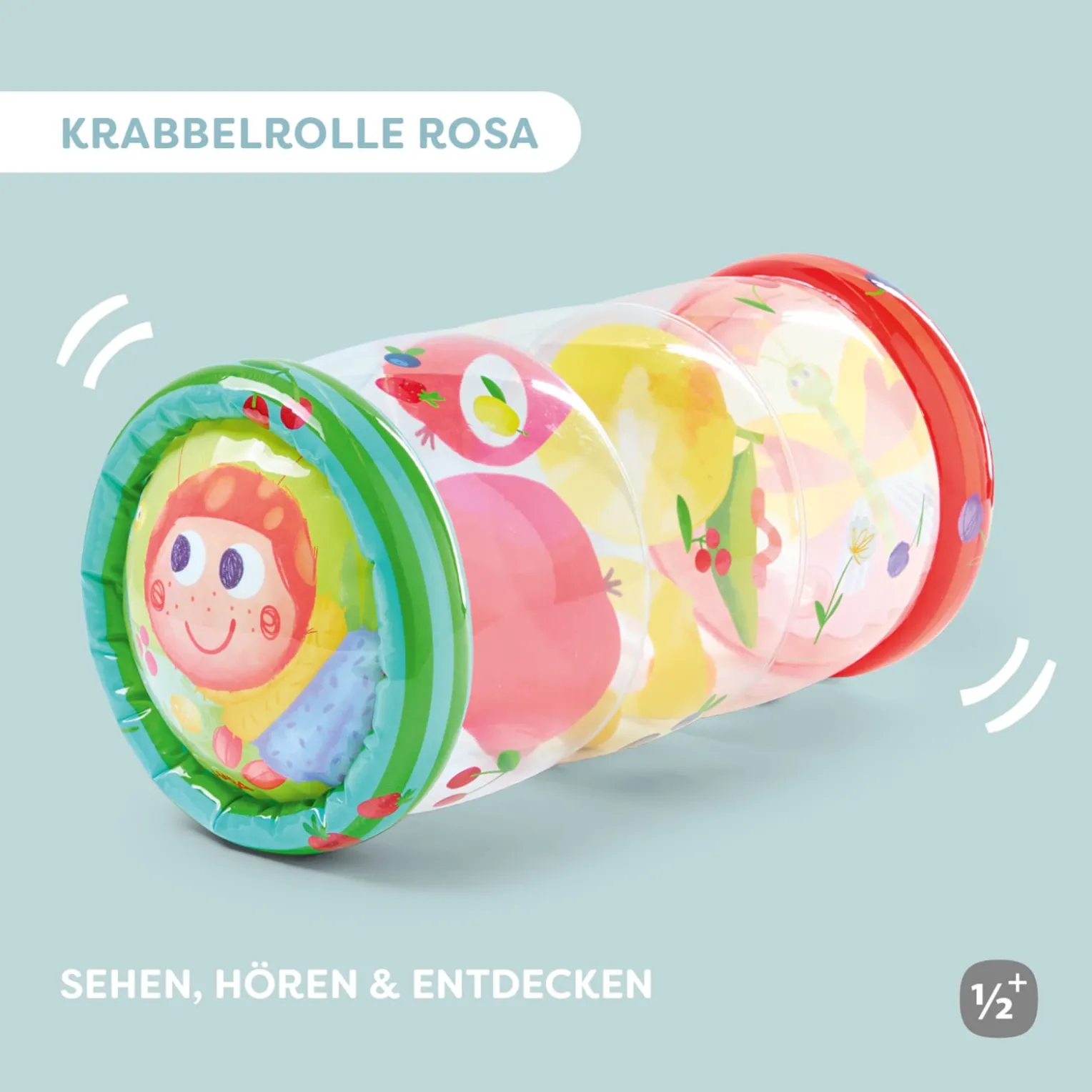 Krabbelrolle Raupe Rosa