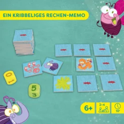 3 + 4 = Krabbeltier, Mathespiel, Addition, ab 6 Jahren