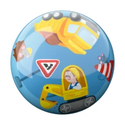 Kunststoffball Baustelle, Ø 14 cm, Spielball ab 2 Jahren
