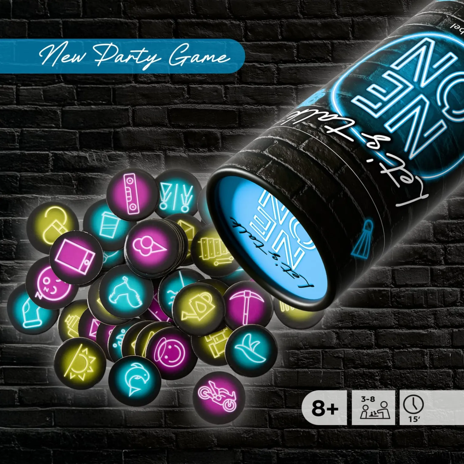 Let’s talk NEON, Party-Spiel, ab 8 Jahren, blau