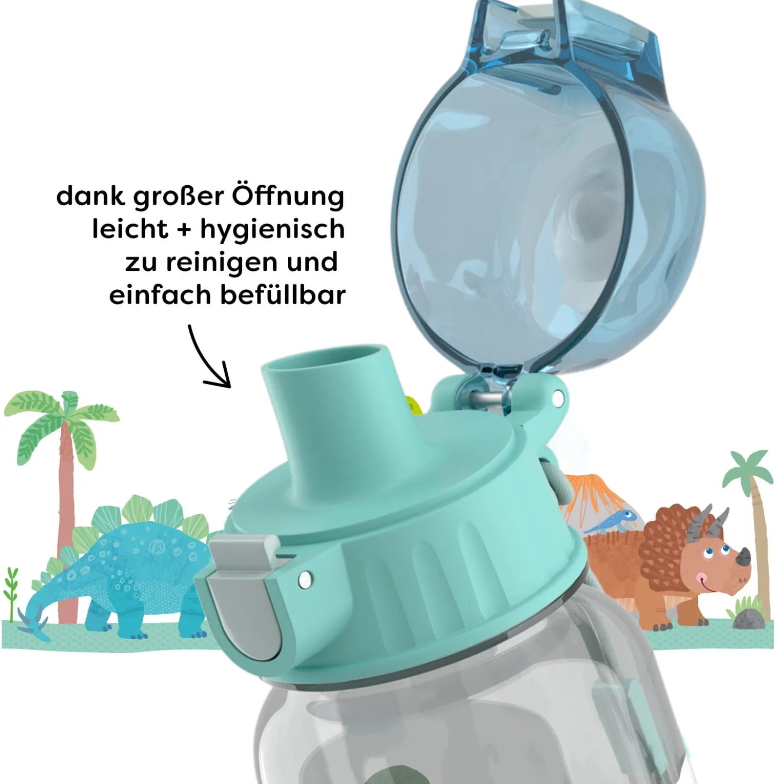 Lunch-Set Dino für Kinder, Dino-Brotdose & -Trinkflasche
