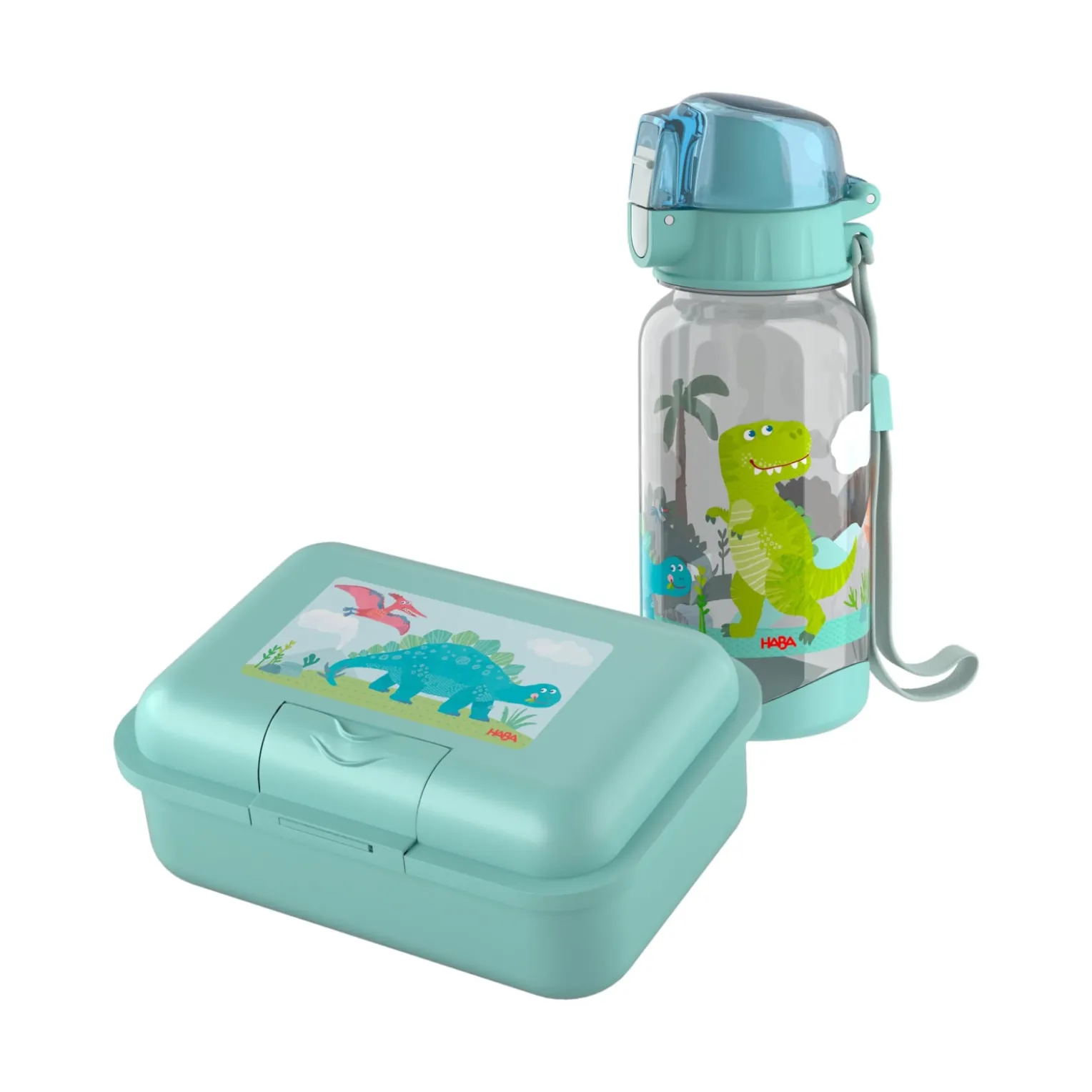 Lunch-Set Dino für Kinder, Dino-Brotdose & -Trinkflasche