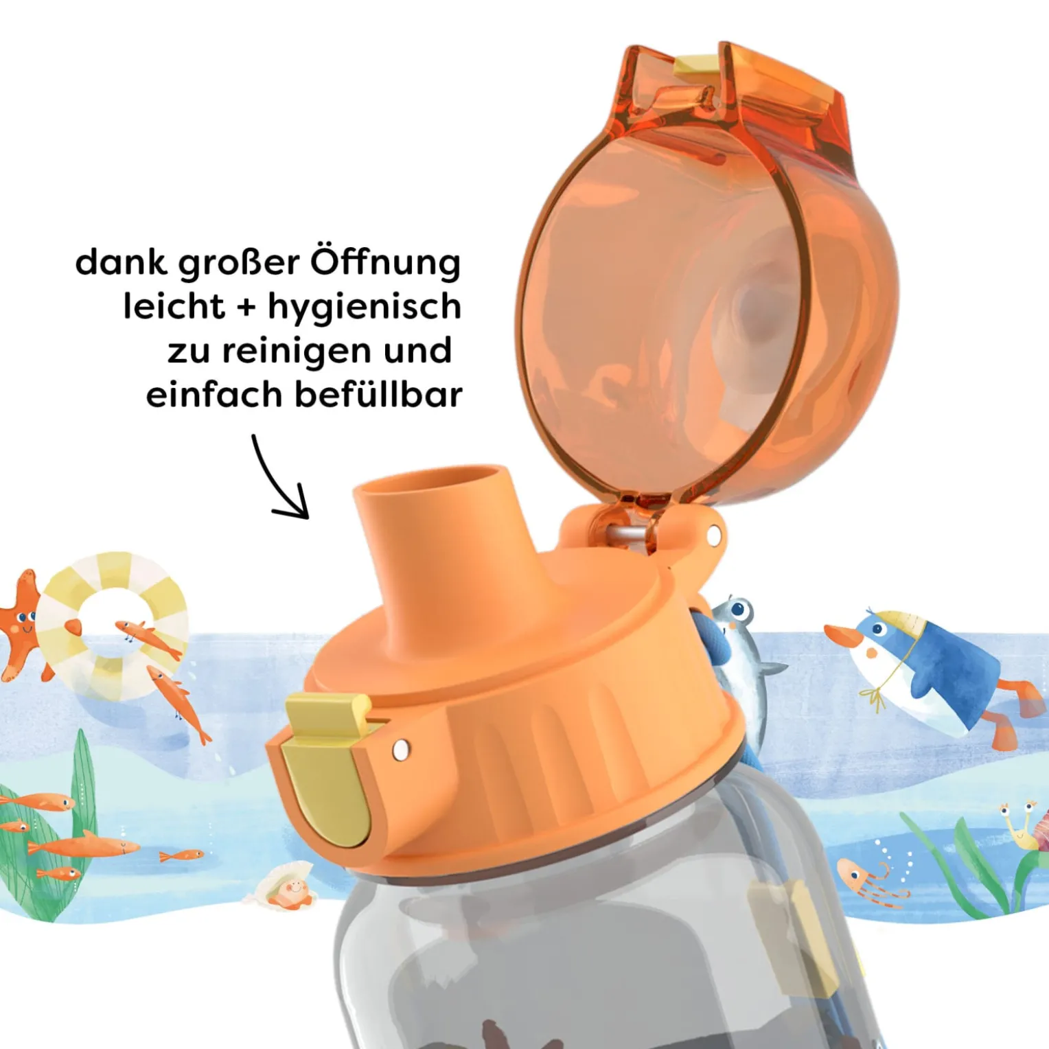 Lunch-Set Pinguin für Kinder, Pinguin-Brotdose & -Trinkflasche