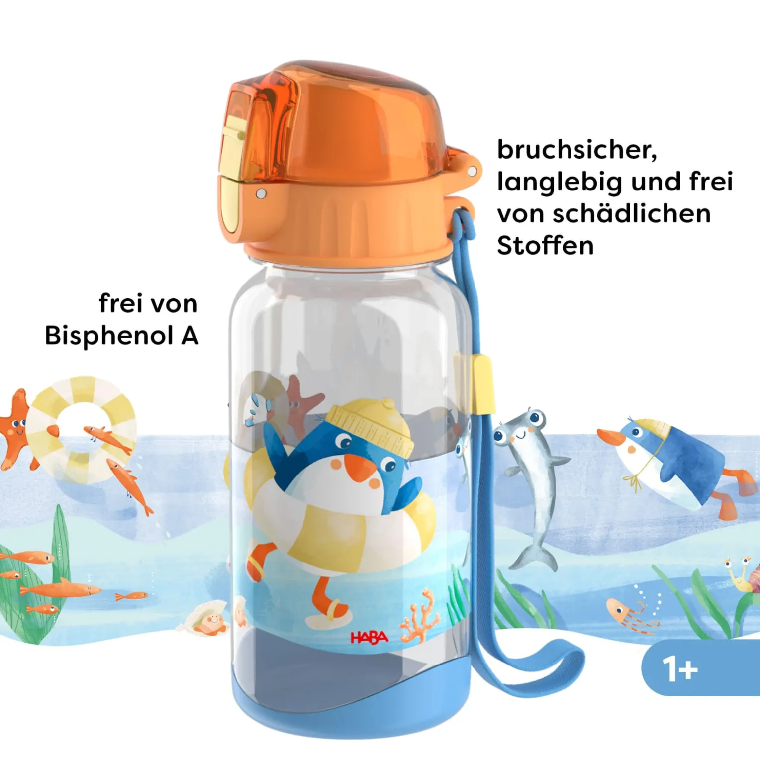 Lunch-Set Pinguin für Kinder, Pinguin-Brotdose & -Trinkflasche