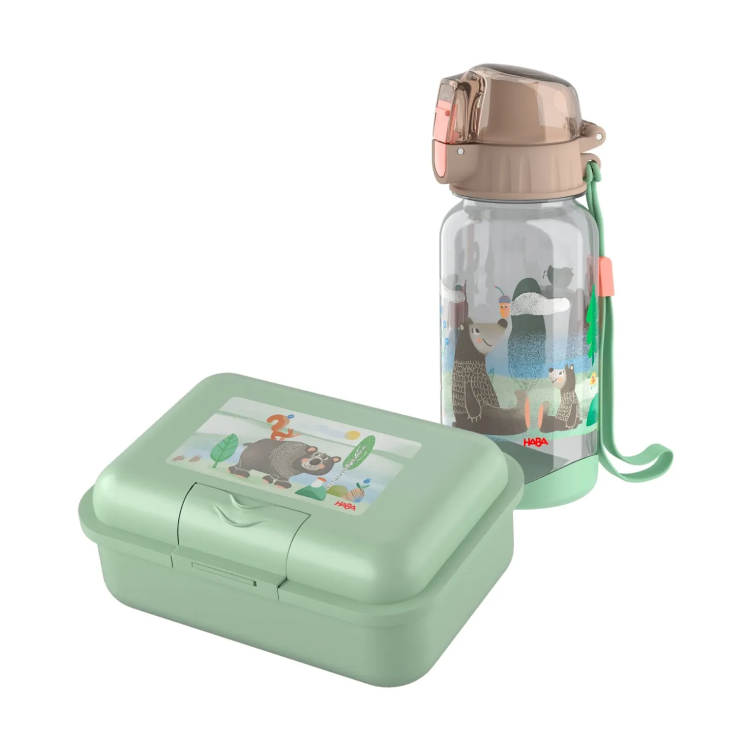 Lunch-Set Waldtiere für Kinder, Waldtiere-Brotdose & -Trinkflasche