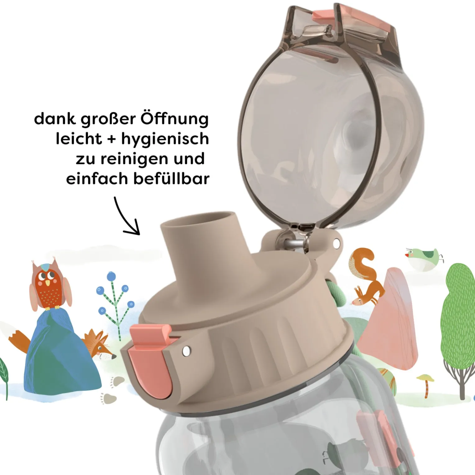 Lunch-Set Waldtiere für Kinder, Waldtiere-Brotdose & -Trinkflasche