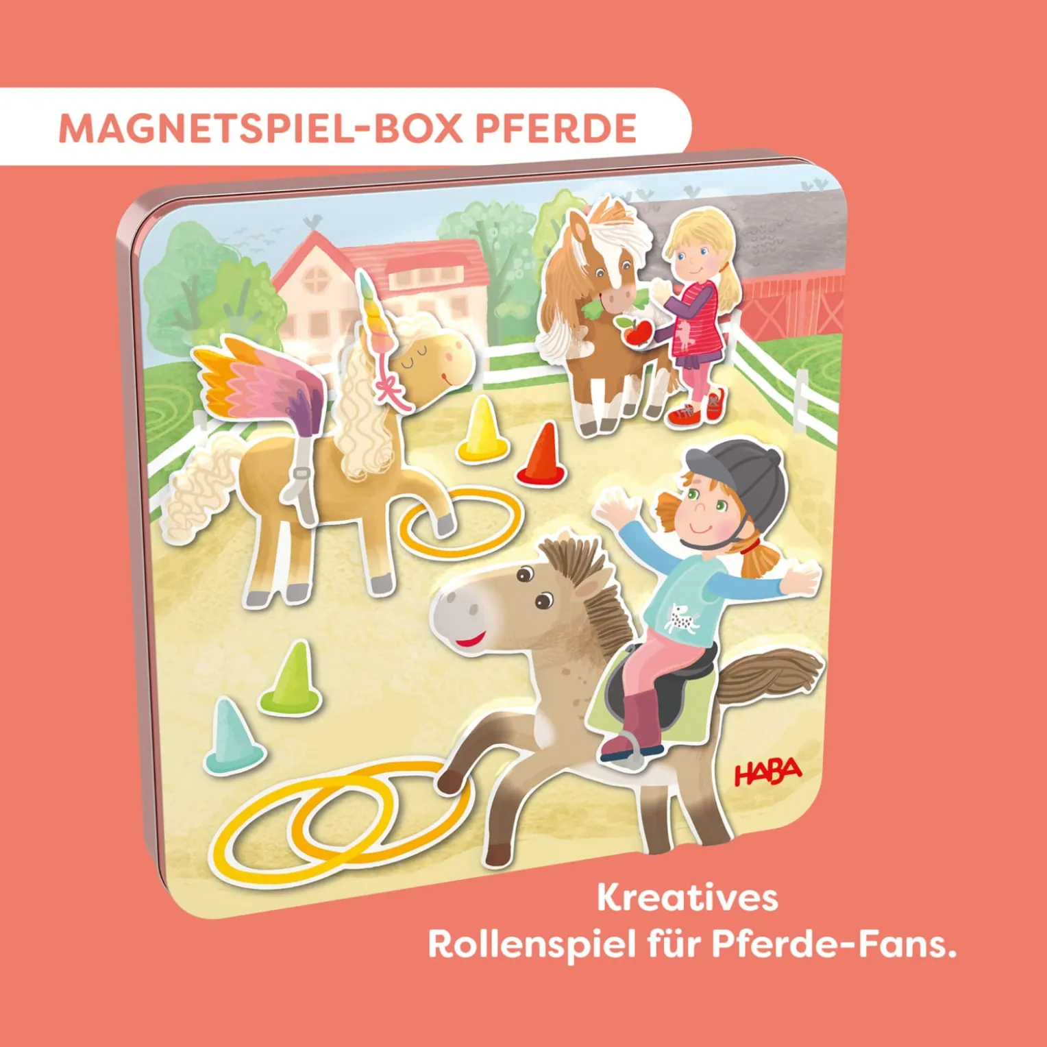 Magnetspiel-Box Pferde
