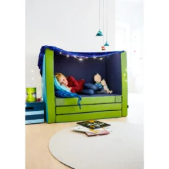 Matratzensofa, grün/blau