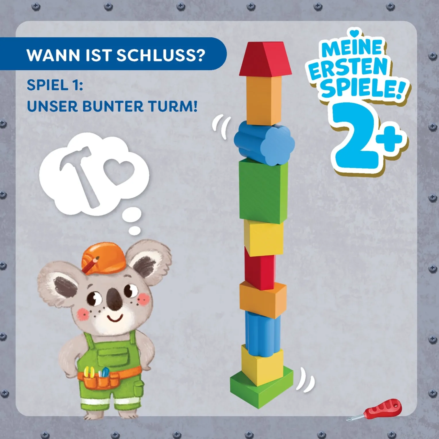Meine ersten Spiele – Wer baut mit?, Spielkoffer, 10 Holzteile, ab 2 J