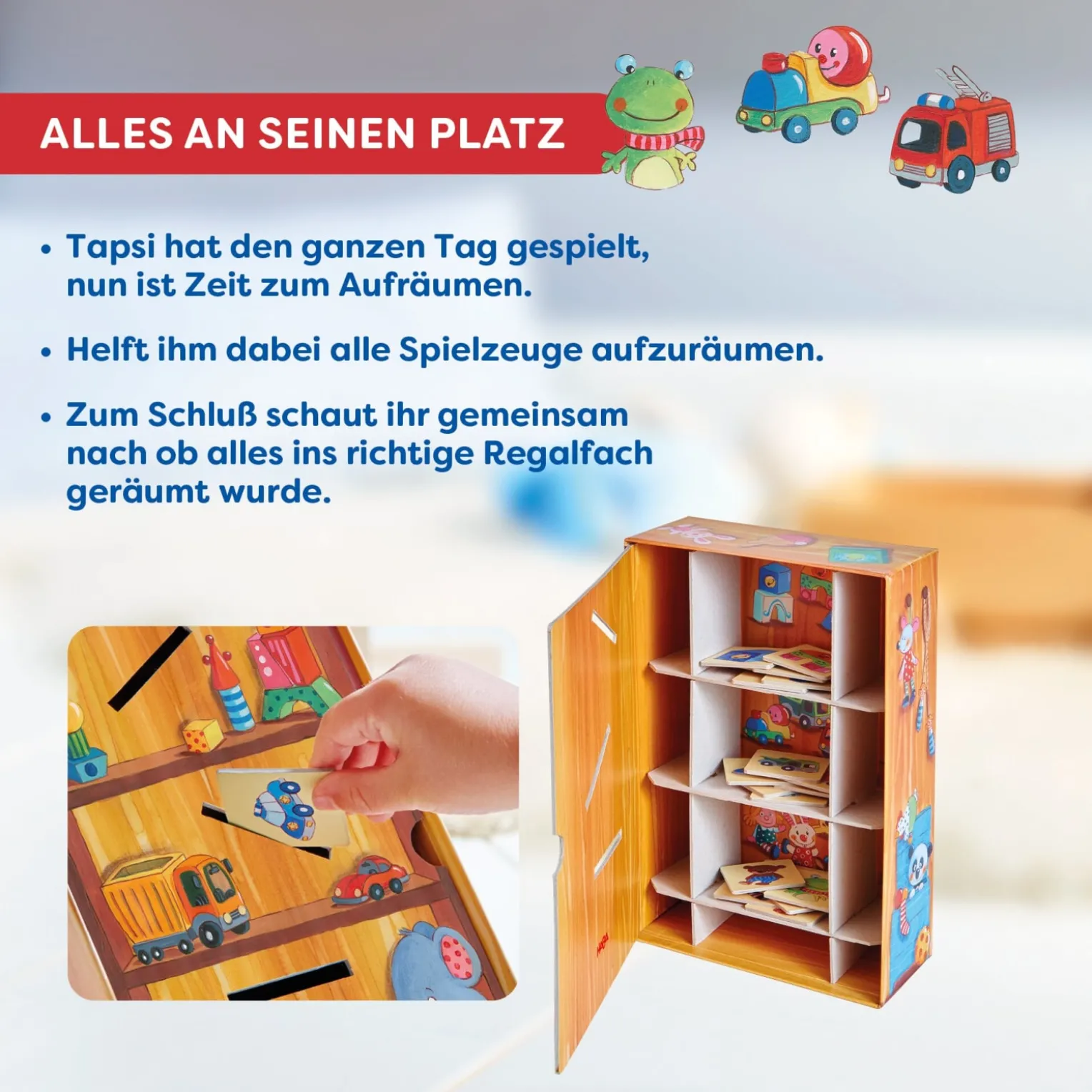 Meine ersten Spiele – Wir räumen auf, Zuordungsspiel, ab 2 Jahren