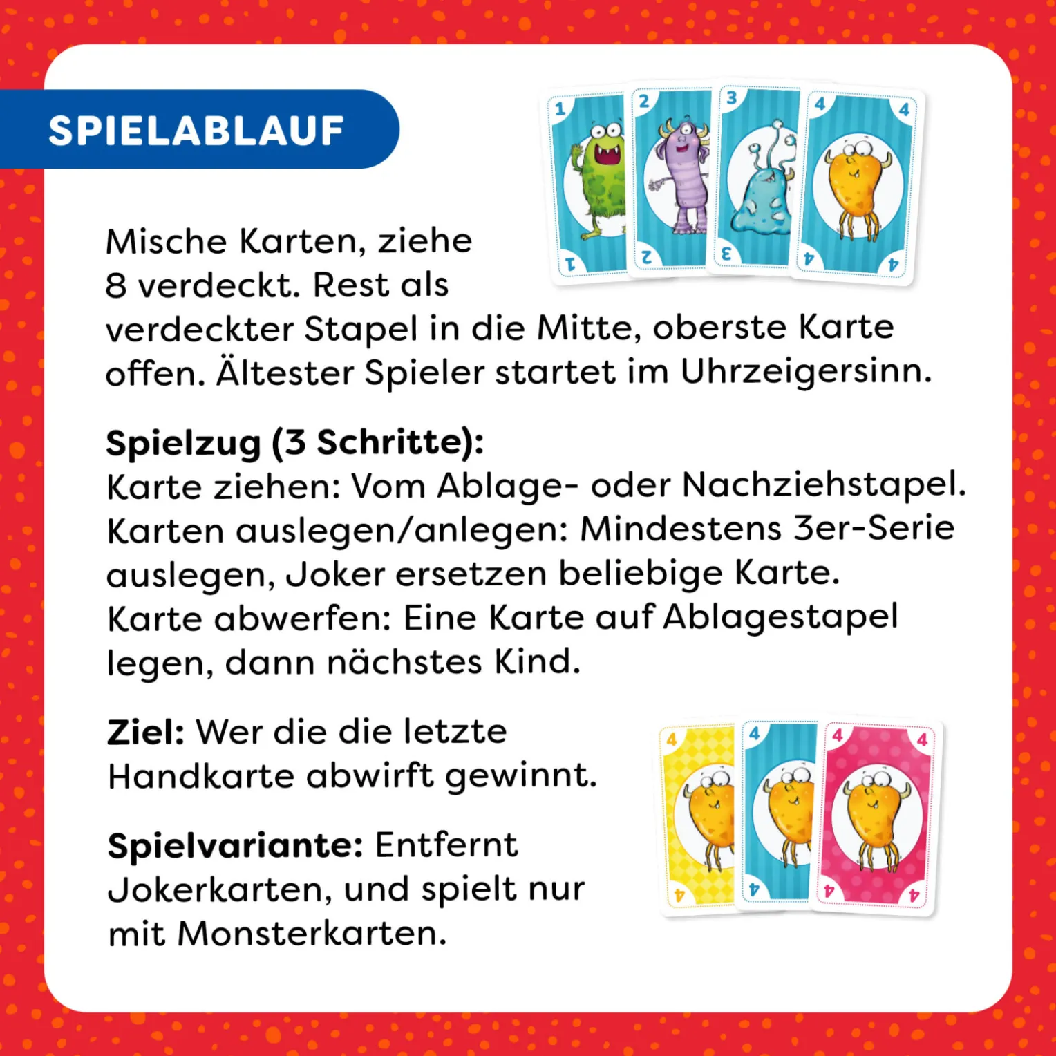 Monster ROMMÉ, Kartenspiel ab 6 Jahren