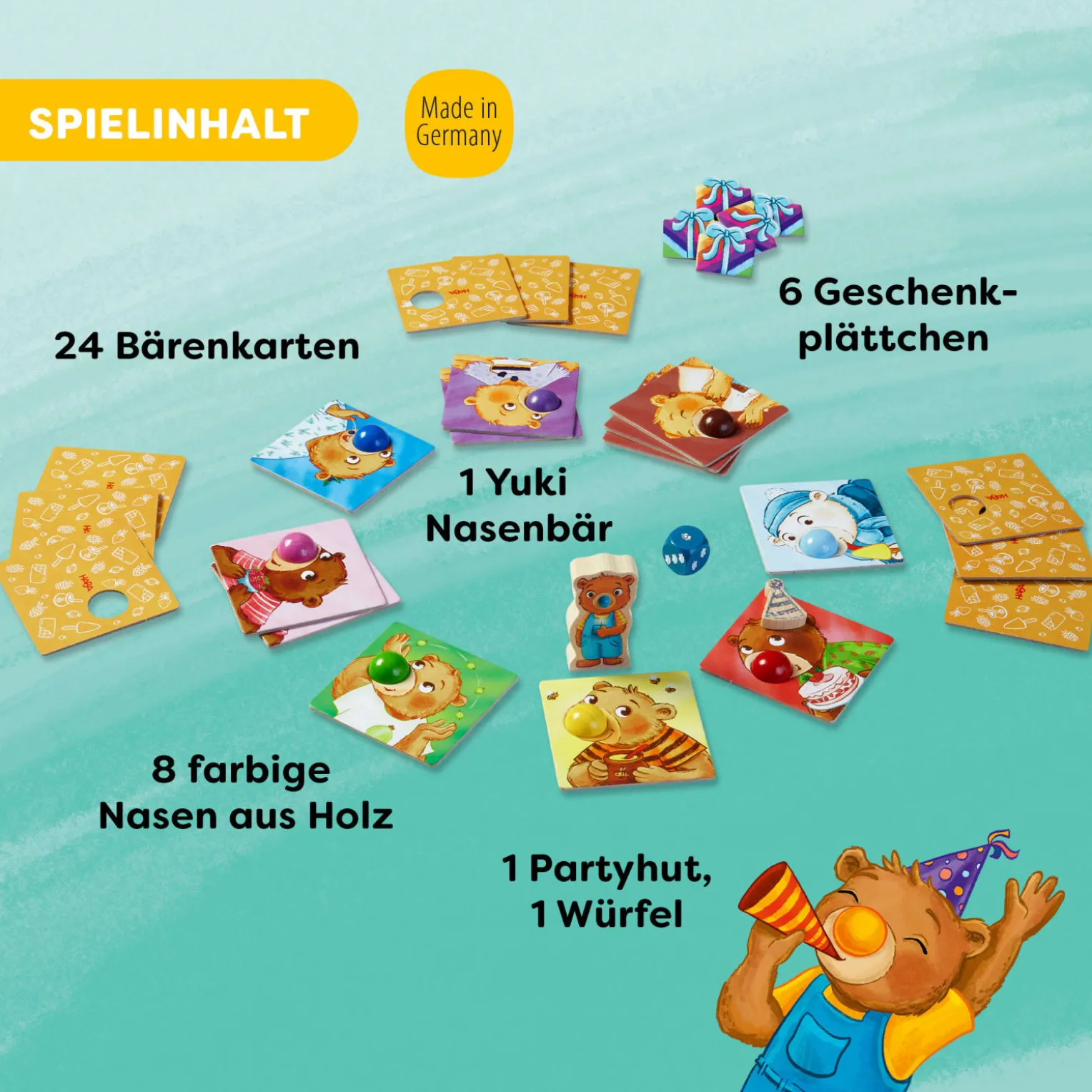 Nasenbär, kunterbuntes Würfelspiel, ab 4 Jahren