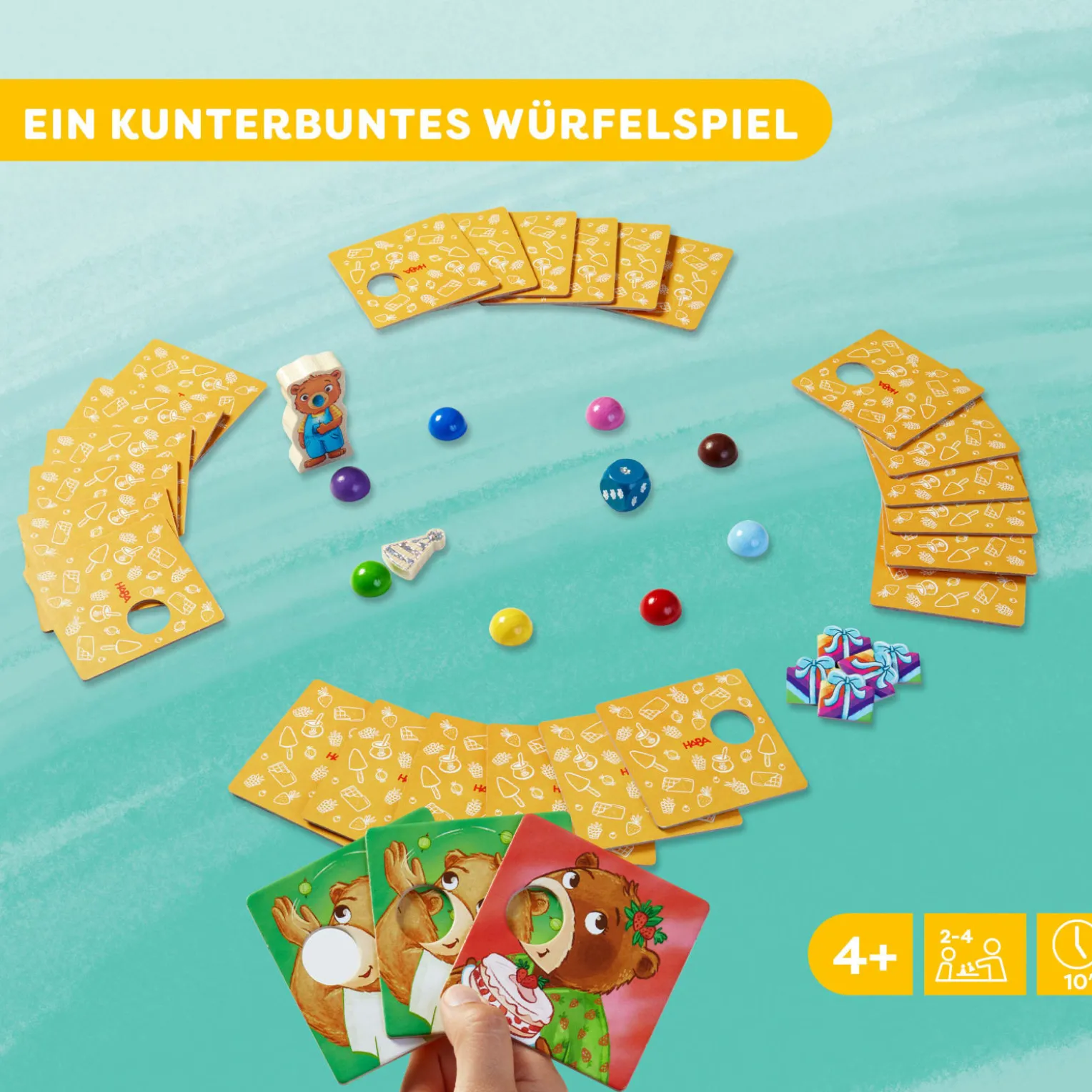 Nasenbär, kunterbuntes Würfelspiel, ab 4 Jahren