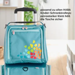 Reiseset aus Trolley und Tasche, petrol