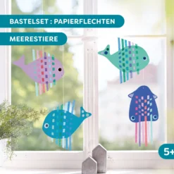 Sachenmacher Bastelset Papierweben Meerestiere, 4 Stück, ab 5 Jahren