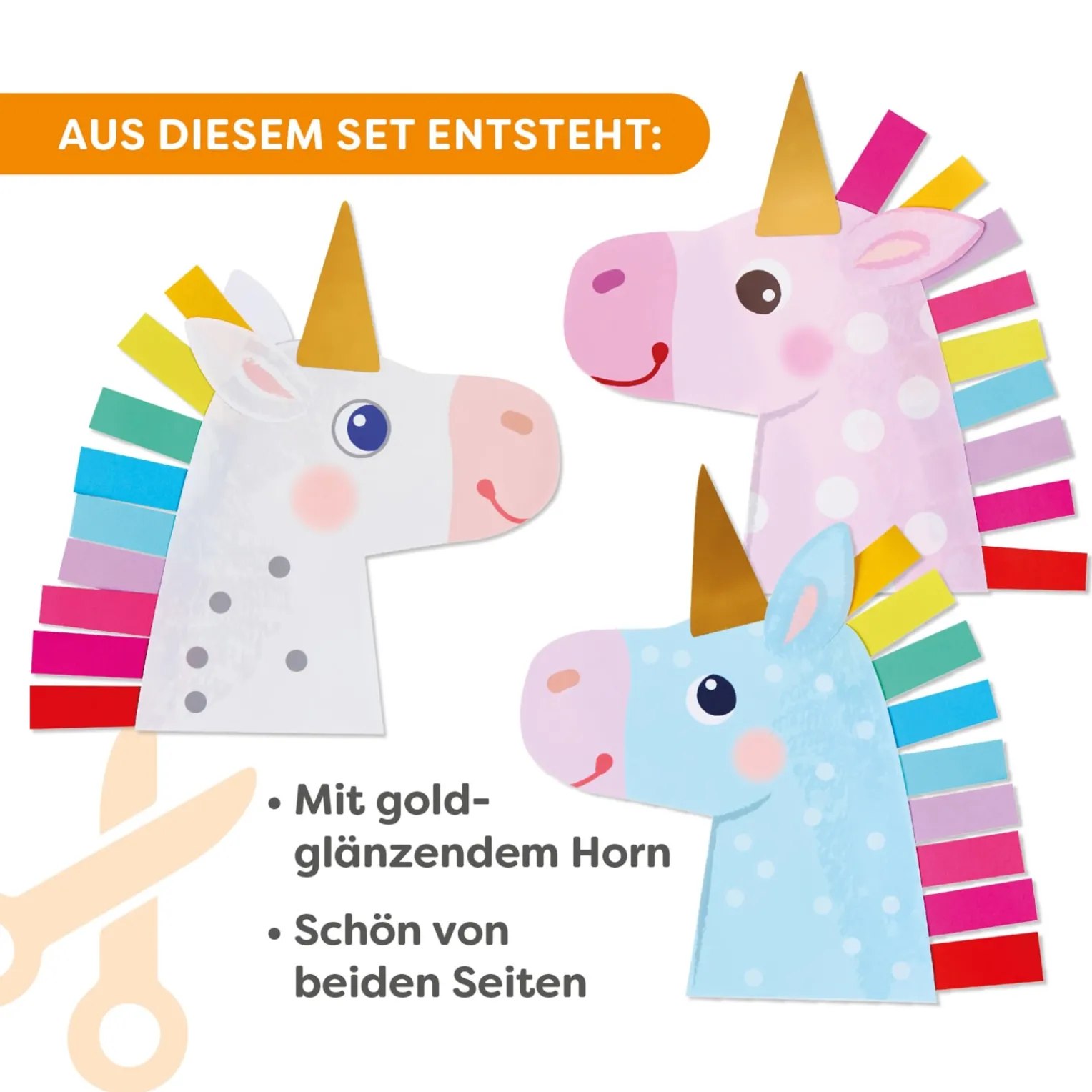 2 Sachenmacher Bastelsets, Erstes Basteln Einhörner, 9 St., ab 3 J.