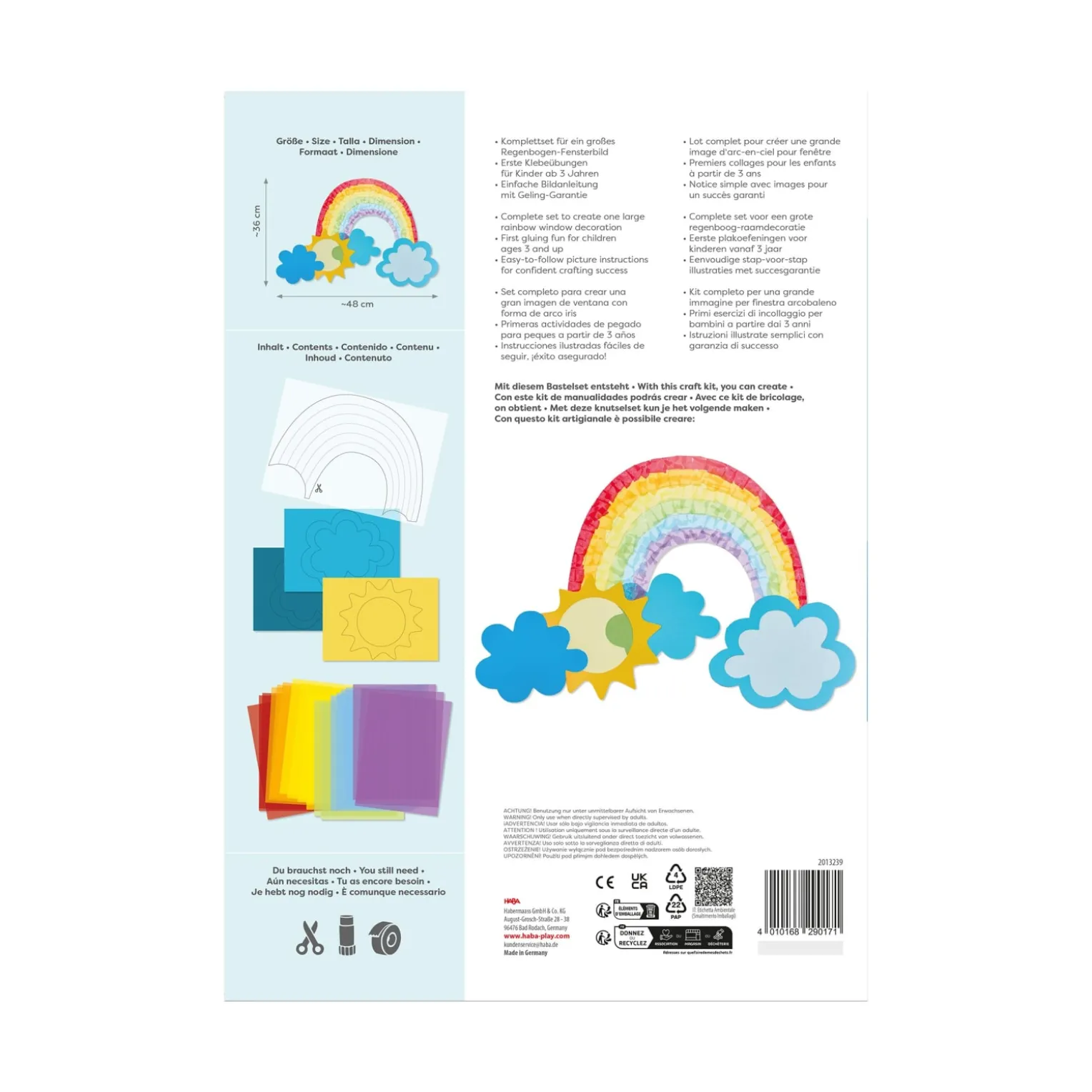 Sachenmacher Erstes Kleben Regenbogen, Fensterbild, 6 St., ab 3 Jahren