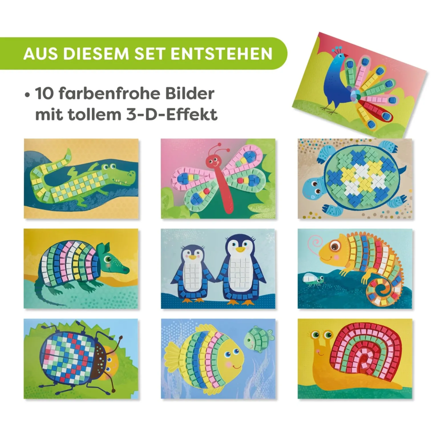 Sachenmacher Erstes Kleben Tiere, Bastelset Moosgummi, 10 St., ab 3 J.