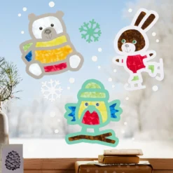 Sachenmacher Erstes Kleben Tiere, Fensterbild Winter, 3 Stück, ab 3 J.
