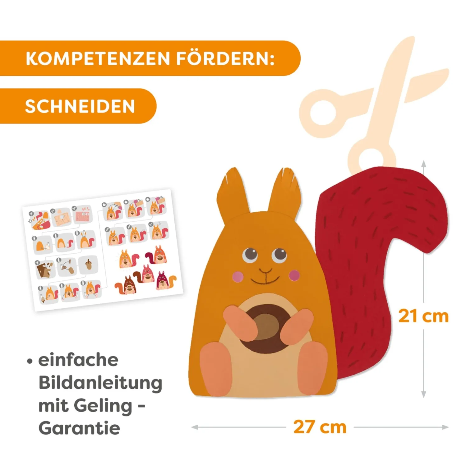Sachenmacher Erstes Schneiden Eichhörnchen, Bastelset Herbst, ab 3 J.