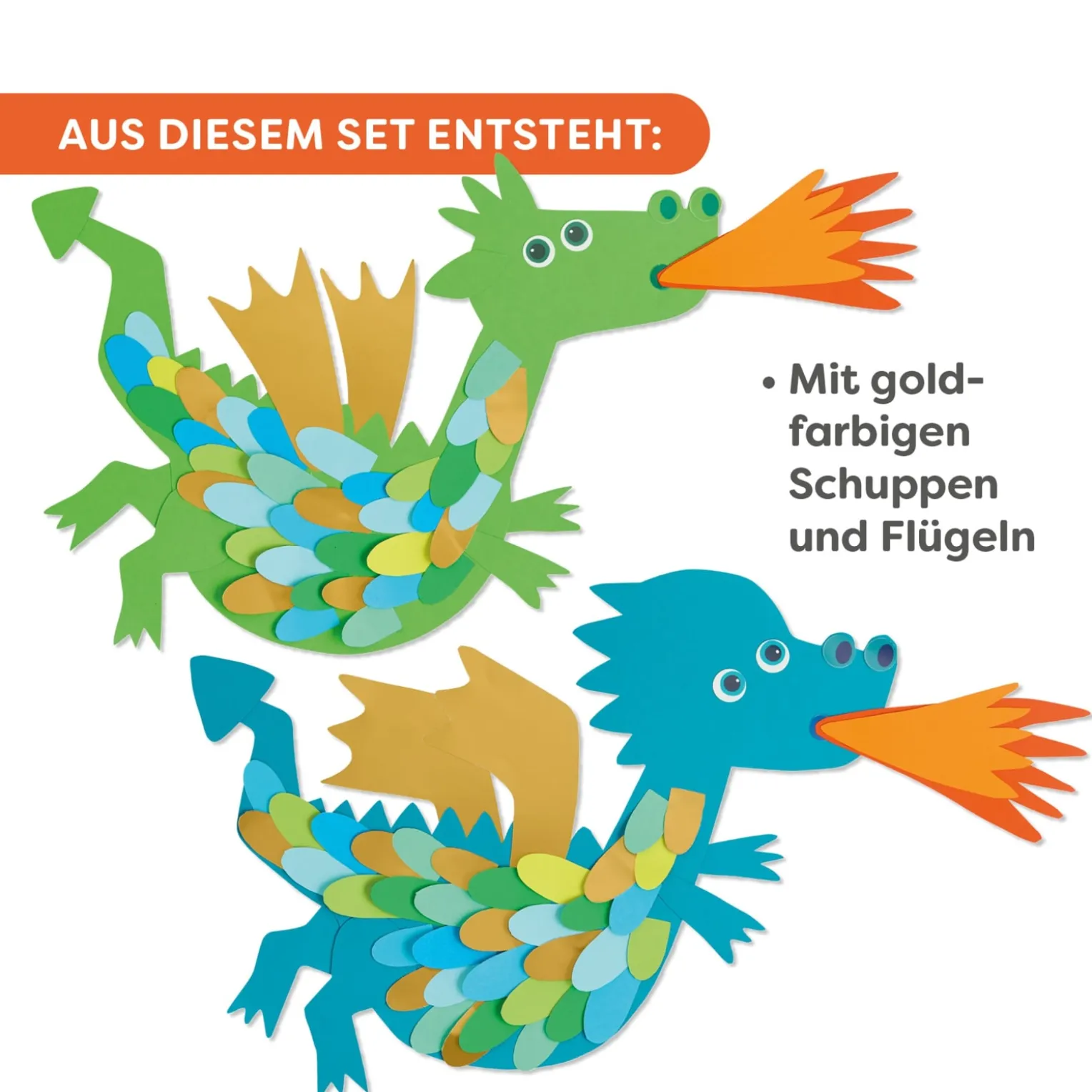 Sachenmacher Fensterbild, Bastelset Drachen, 2 Stück, ab 5 Jahren