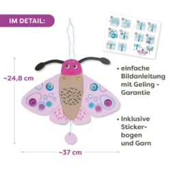 Sachenmacher Hampeltier, Bastelset Schmetterlinge, 3 Stück , ab 5 J.