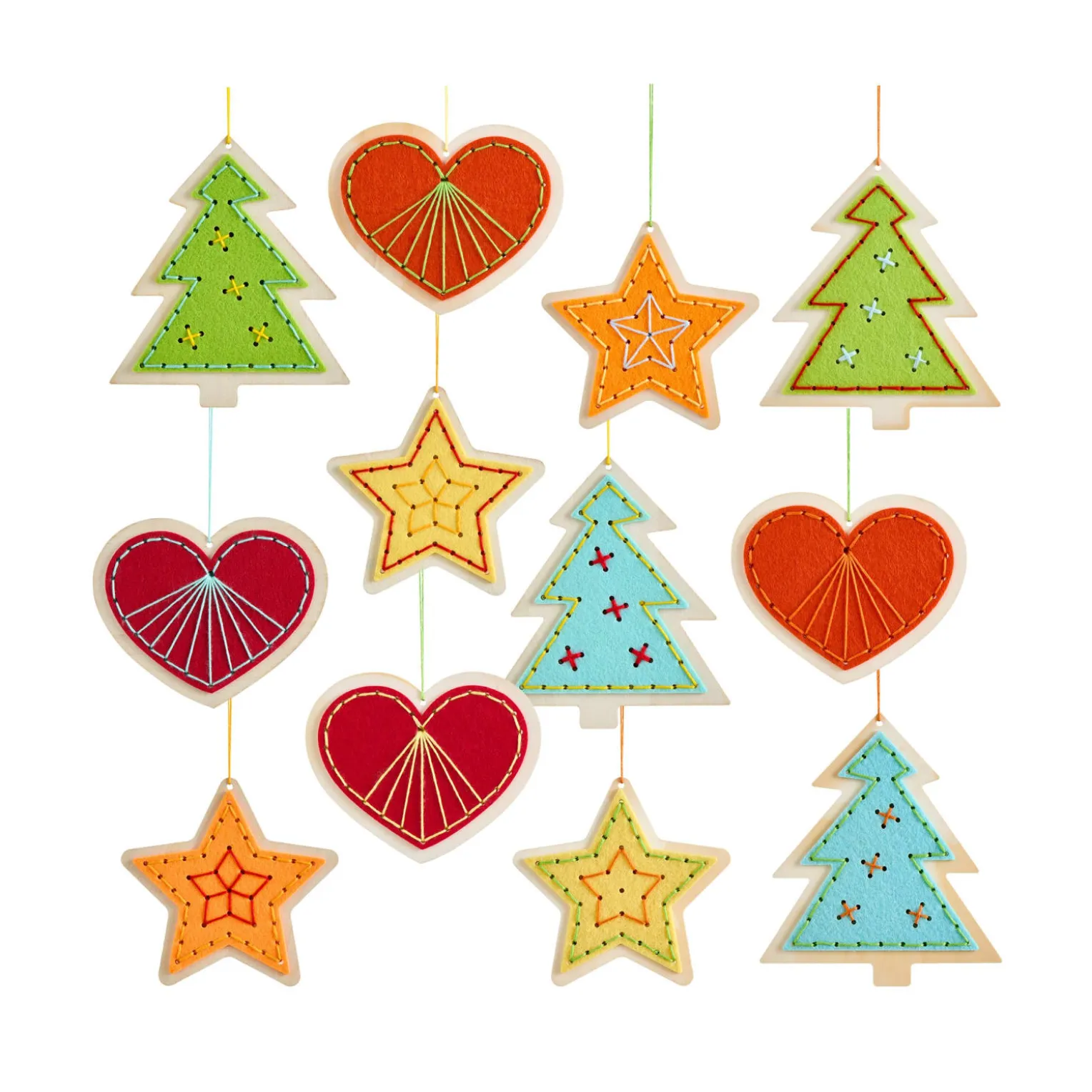 Sachenmacher Holz-Stickanhänger, Bastelset Weihnachten, 12 St., ab 5 J