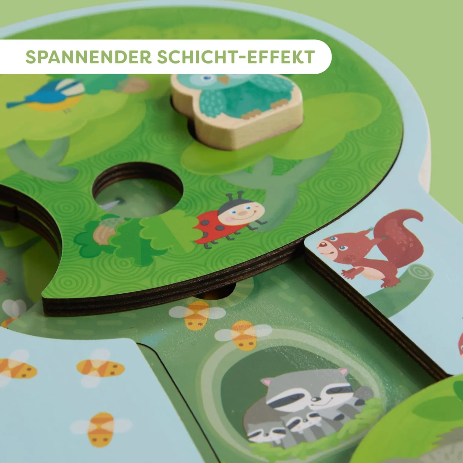 Schichtpuzzle Waldtiere, aus Holz, ab 3 Jahren