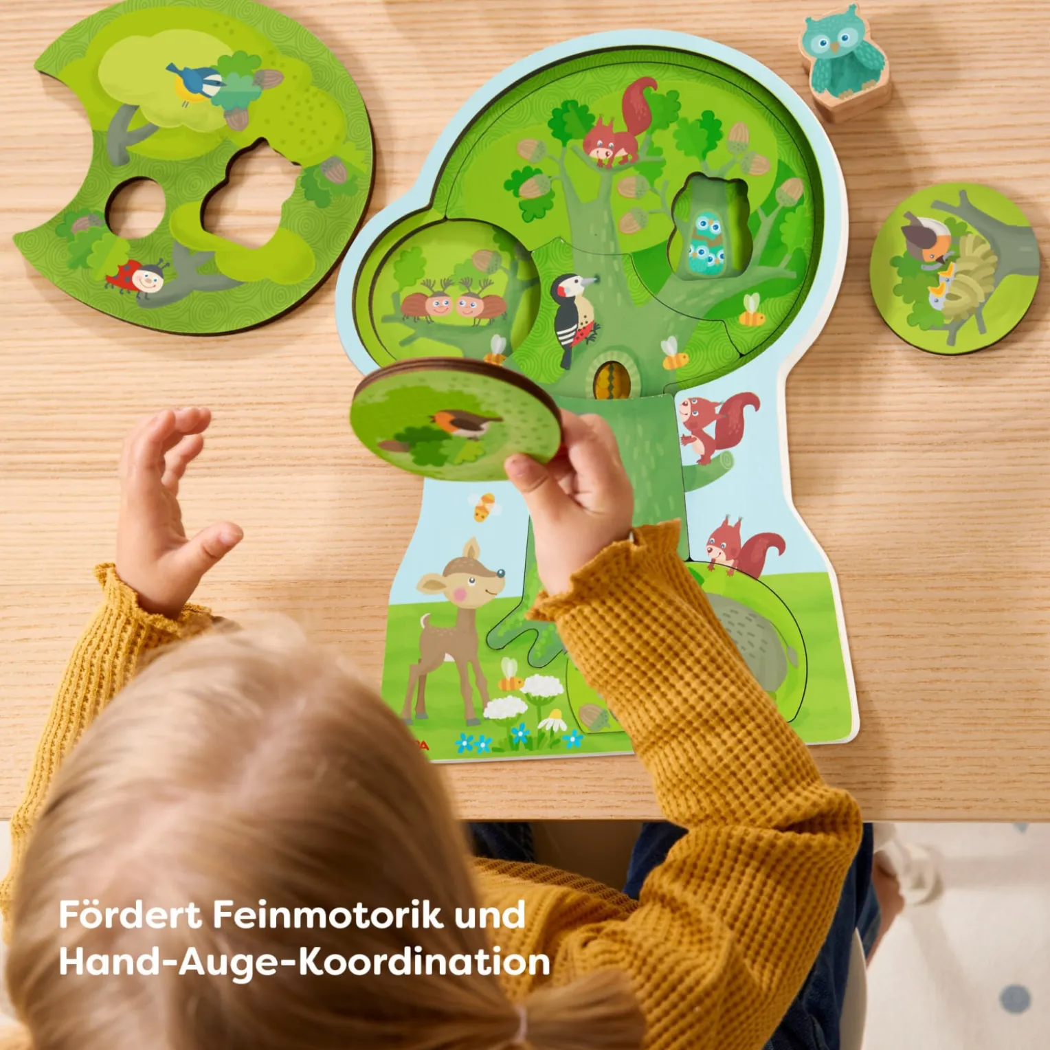 Schichtpuzzle Waldtiere, aus Holz, ab 3 Jahren