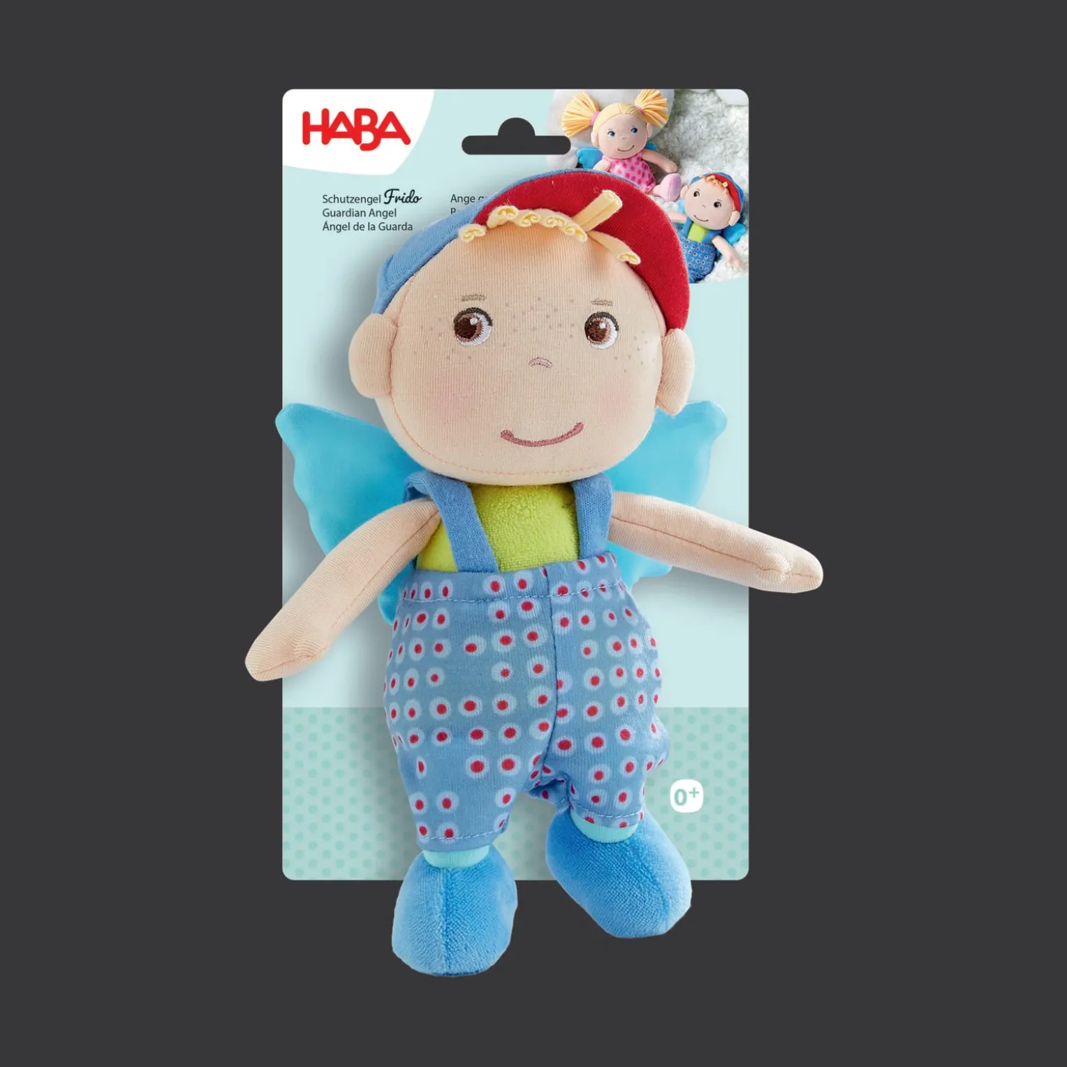 Schutzengelpuppe Frido, 20 cm, Stoffpuppe mit Flügel