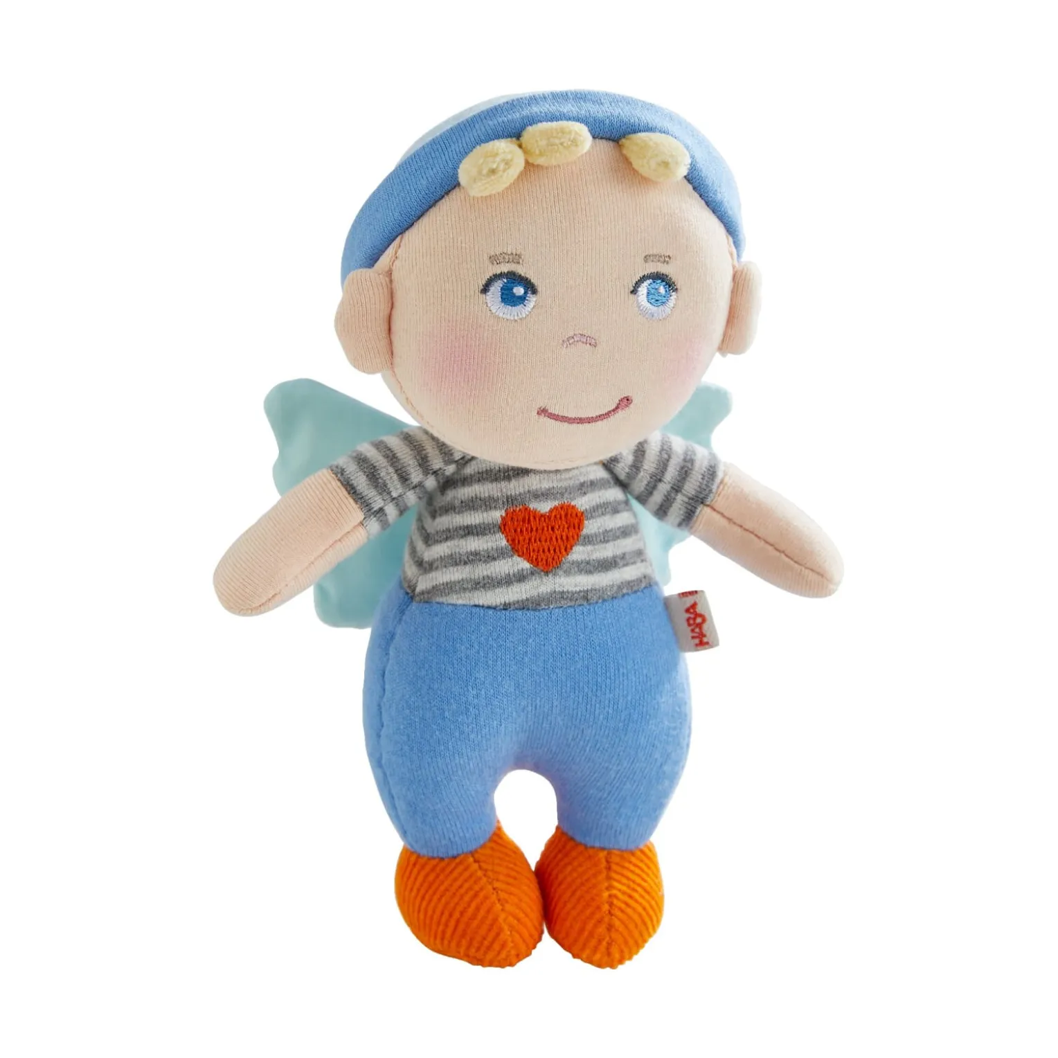 Schutzengelpuppe Mats, 15 cm, Stoffpuppe mit Flügel