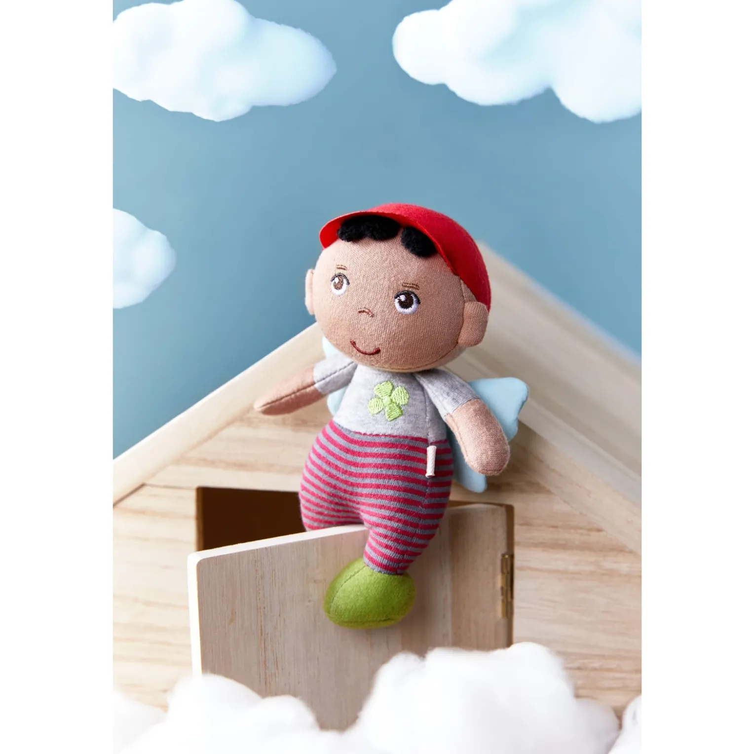 Schutzengelpuppe Oskar, 15 cm, Stoffpuppe mit Flügel