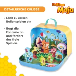 Spielkoffer, Die Biene Maja, mit 10 Holzfiguren, ab 18 Monaten