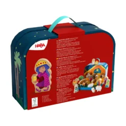 Spielkoffer, Weihnachtskrippe, mit 24 Holzfiguren, ab 18 Monaten