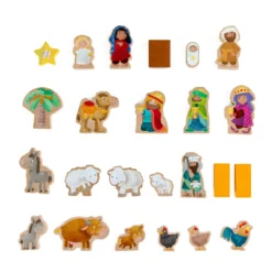 Spielkoffer, Weihnachtskrippe, mit 24 Holzfiguren, ab 18 Monaten