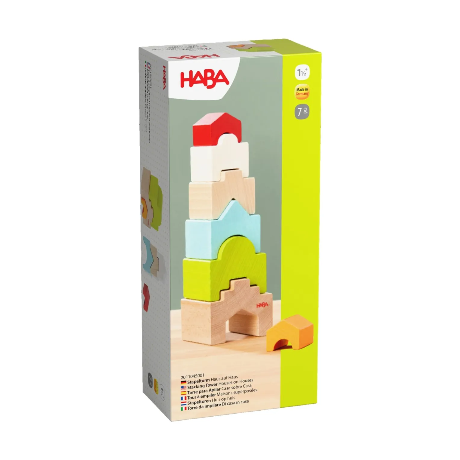 Stapelturm Haus auf Haus, aus Holz