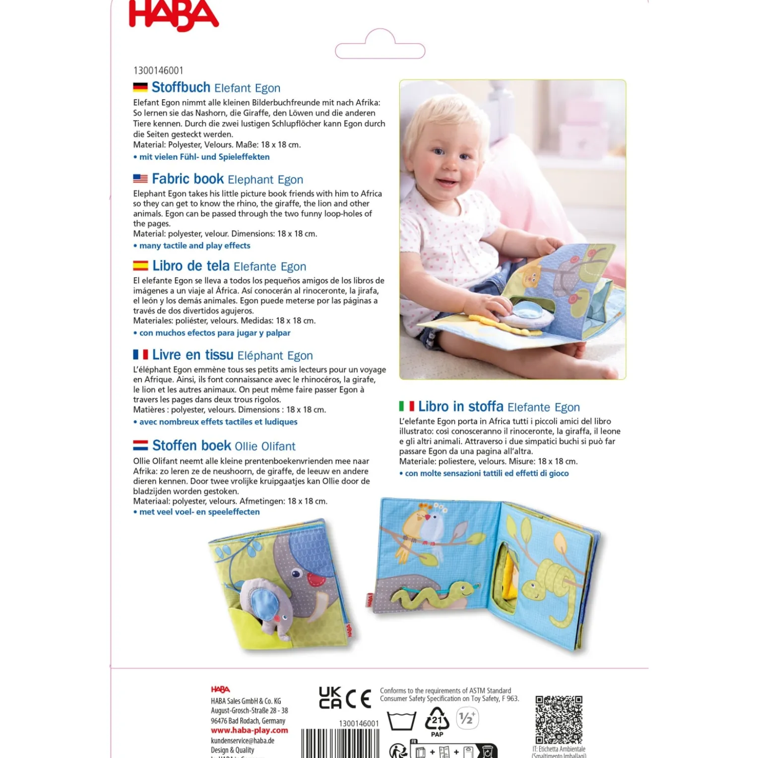 Stoffbuch Elefant Egon